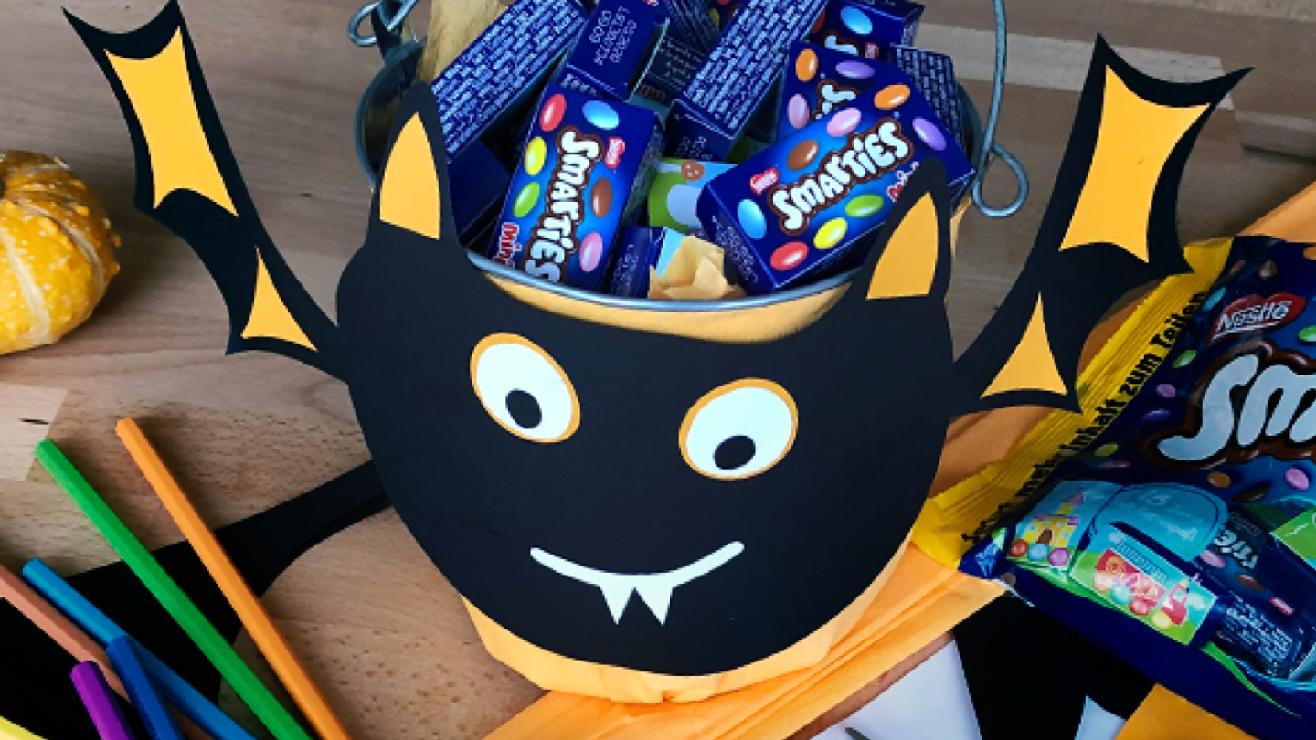 Basteln Halloween Eimer