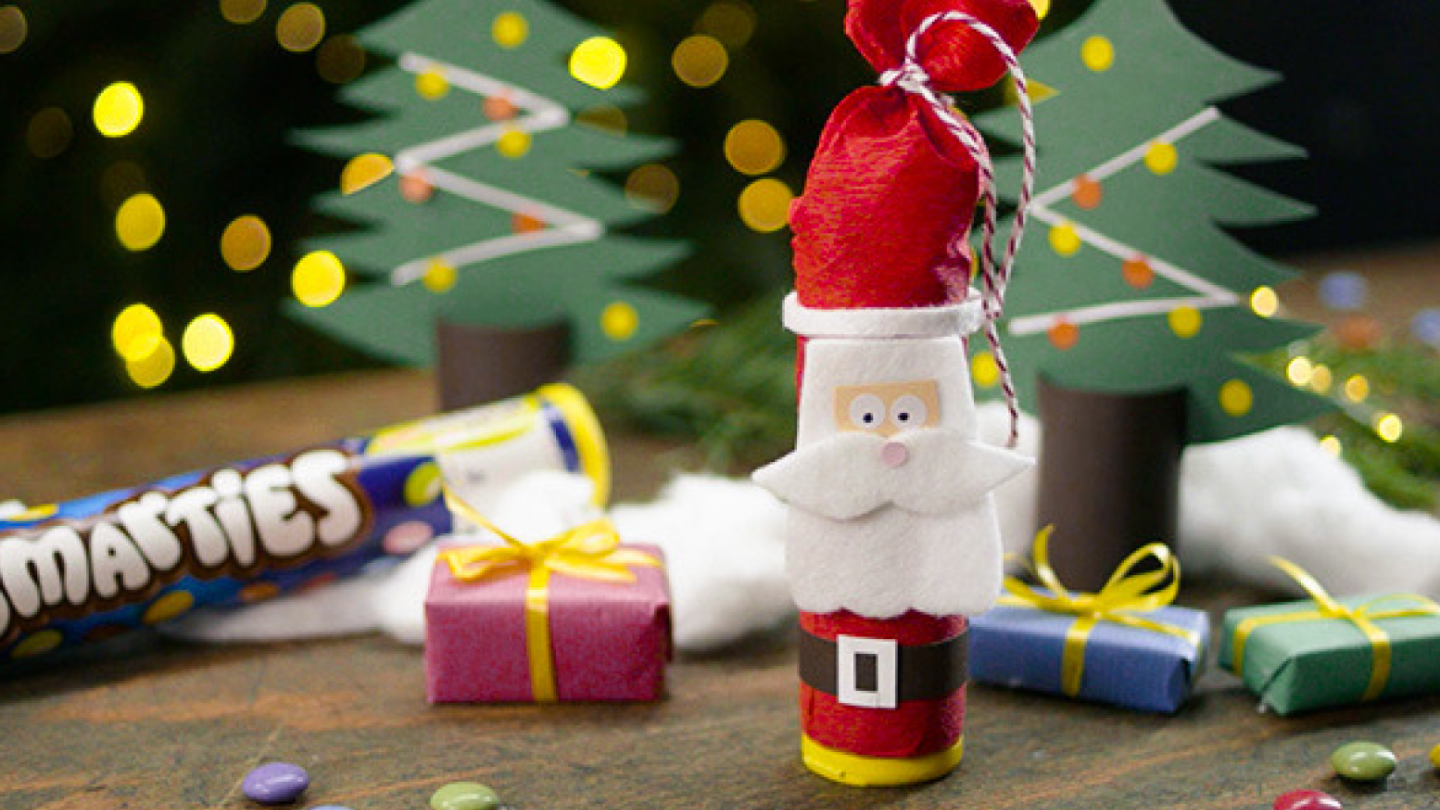 Basteln Riesenrolle Weihnachtsmann